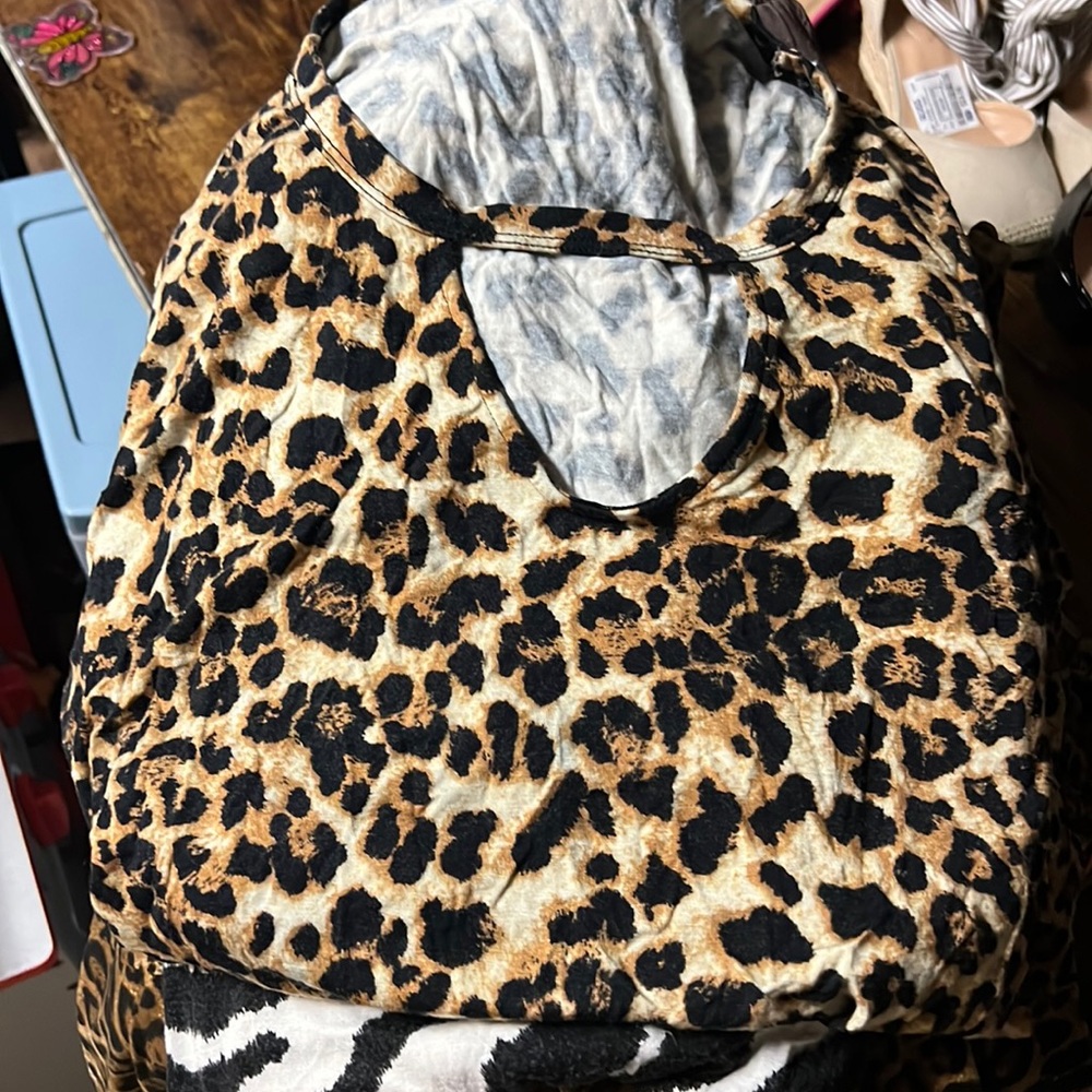 Long sleeve leopard skirt. Medium